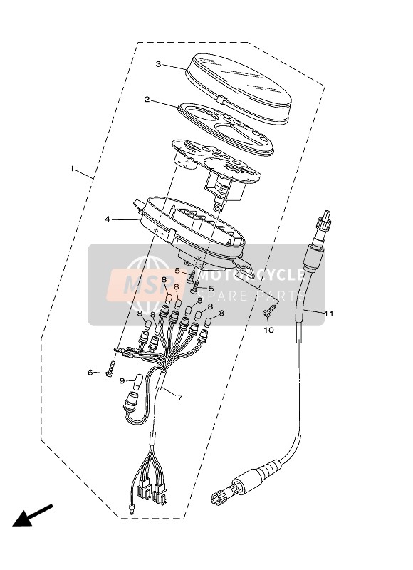 5TNH35501000, Speedometer Cable, Yamaha, 0